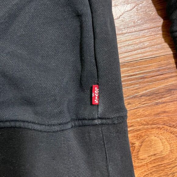 Levi's Sweatshirt Men Black Crew Neck Spell Out Logo Long Sleeve Sweater Size XL - Picture 7 of 8